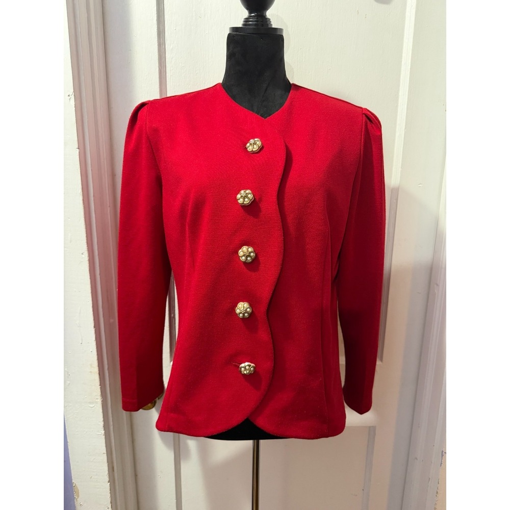 Vintage Pablo Collection‎ Red Button Down Blazer in 12